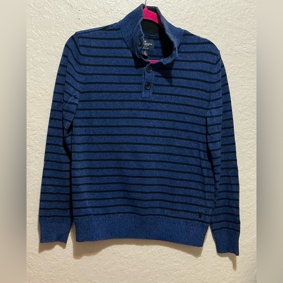 American Eagle Men's Classic Fit Polo Long Sleeve Sweater - Picture 3 of 9